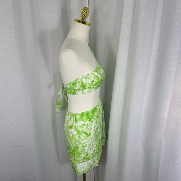 NEW For Love & Lemons Devon Mini‎ Dress Large Cut Out Y2K One Shoulder Sexy $198 - Picture 8 of 16